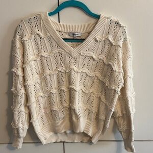 Madewell Cream V-Neck Sweater